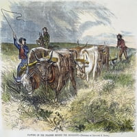 Oranje, 1868. U preriji preko Mississippija. Drvorez, Amerikanac, 1868. Ispis plakata iz