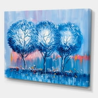 DesignArt 'Šarena pejzažna stabla Impressionist III' Moderni platno zidni umjetnički tisak