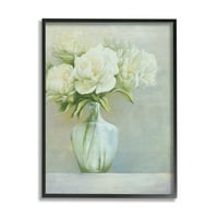 Cvjetanje bijelog cvijeća tradicionalna vaza Mrtva priroda slika u crnom okviru umjetnički tisak zidna umjetnost,