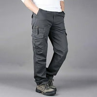 Hlače širokih nogavica za muškarce, Ležerne muške Casual pripijene hlače od kepera za trčanje, sive;