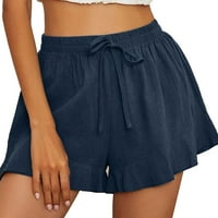 Kratke hlače za žene casual ljetne ljetne kratke kratke hlače udobne pamučne lanene elastične kratke hlače hlače