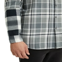 Epic Studios Muška i veliki muški multi-plaid patchwork flanel majica, veličine S-6xl, flanel muške majice