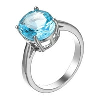 Modni Ženski zaručnički prsten s plavim cirkonom okruglog oblika ili prsten za obljetnicu
