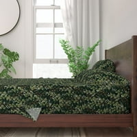 Kompletna posteljina od pamuka-Božićna Svečana Zelena seoska seoska kuća s biljnim printom za dom iz HDZ-a