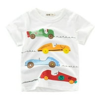 Majice za dječake, dječje automobile, majice kratkih rukava s okruglim vratom, majice, majice, dječja odjeća,