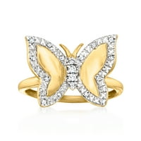 0 karatni dijamantni leptir prsten od 18 karatnog zlata preko srebra za žene i odrasle