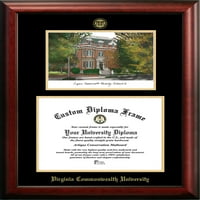 Sveučilište Virginia common 11 14 okvir za diplomu sa zlatnim utiskivanjem i litografijom slika kampusa