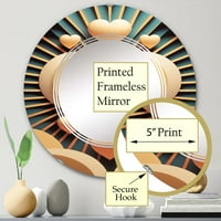 Art Designart 'Sjajno suvremeno zlato srce IV' tiskano romantično apstraktno zrcalo 32in.x32in