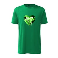 Muška majica za Dan svetog Patrika, zelena, 3-inčni Print, Okrugli vrat, Kratki rukav, grafički pulover, novitet,