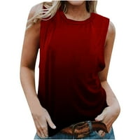 Lhked ženski tenk vrhovi modna žena okrugli vratni bluza bez rukava majice tiskaju labavi vrhovi na zazor