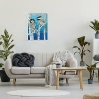 Tit sjedi na slojevitoj Efemeri, Ptičje životinje, kolaž, slika u bijelom okviru, zidni tisak, dizajn Lise Morales