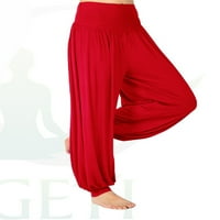Ženske hipi hlače s ravnim nogavicama, indijske Harem hlače, sportska odjeća za slobodno vrijeme, crvene 3-inčne