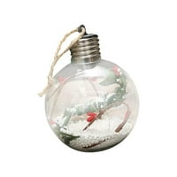 Božićna LED prozirna božićna kugla, privjesak za božićno drvce, svijetli