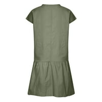 Zunfeo Womens Ljetne haljine- Trendi v vrat casual udobna haljina s kratkim rukavima tiskane djevojke haljine