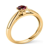 Zaručnički prsten od 10k žutog zlata od crvenog Rodolita i granata za žene