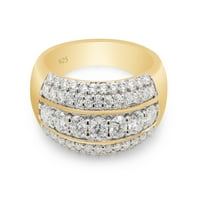 Laboratorij za okrugli rez u MIB-u stvorio je višeredni vjenčani prsten s Moissanite dijamantom od 14k žutog zlata