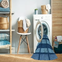 Unutarnje prostirke za pranje u stroju, kvadratne, prijelazne, plavkasto plave, površine 7 stopa