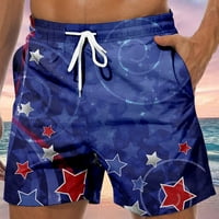 Muške hlače za plažu, Muške hlače, muške proljetne i ljetne Ležerne kratke hlače s printom Dana neovisnosti, sportske