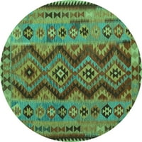 ; Unutarnji okrugli orijentalni tirkizno plavi tradicionalni tepisi, 3' Okrugli