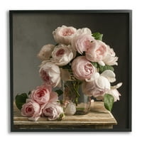 Stupell Industries klasične bijele ružičaste ruže aranžman Jar Vaza 30, dizajn Leah McLean