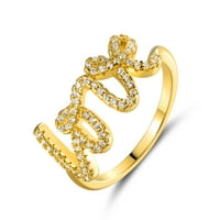 18K Zlatni pozlaćeni kubični cirkoni 'Ljubavni' prsten