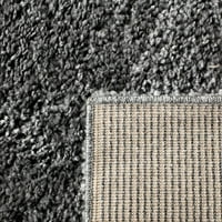 Jednobojni plišani tepih od paperja, siva, okrugla 11' 11'