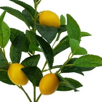 Nosači grma s umjetnim lišćem 17,5, zelenilo od poliestera s limunskim dekorom, žuta boja