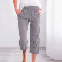 Ženske hlače u donjem rublju, modni trendovi, ženske Ležerne rastezljive široke hlače s printom, ravne široke