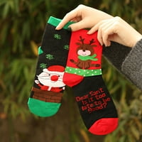 Ženske mekane tople zimske božićne čarape čarape od pamuka Djed Mraz Jelen 7