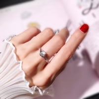 srebrni dijamantni prstenovi geometrijskog oblika, ženski modni prsten s punim dijamantom i cirkonom, Ženski nakit,
