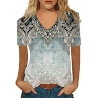 Ženski Gornji dijelovi Plus veličine, Majica kratkih rukava s printom za žene, gornji dio od umjetnog pamuka s