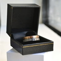 Tungsten prsten od volframa - zaručnički prsten od 2 tone od volframovog karbida izrezan u crno-ružičastom zlatu-komforni