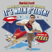 Juniorska DC liga super-kućnih zamka Superman i Krypto Walk Hotchot Graphic Tee Athletic Heather Veliki