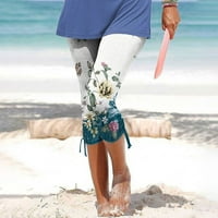 Plus size ženske Capri hlače za jogu udobne skraćene hlače za slobodno vrijeme Joga trenirke