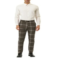Jedinstvene ponude muške karirane hlače casual Slim Fit Flat Front Provjerene hlače
