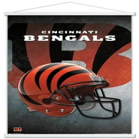 Cincinnati Bengals - plakat za kacigu s drvenim magnetskim okvirom, 22.375 34