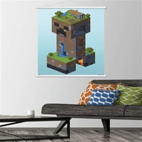 Minecraft - Zidni plakat Creeper Village s magnetskim okvirom, 22.375 34