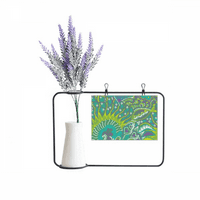 Linearni crtež zelene ribe Umjetna vaza za cvijeće lavande razglednica-boca