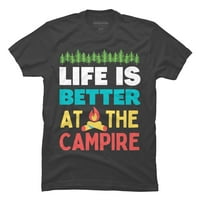 Život je bolji na logorskoj vatri Mens Ugljen siva grafička majica - Dizajn od strane ljudi XL