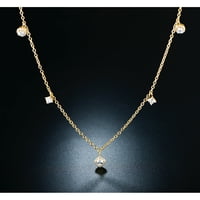 Peermont 18K Zlatni i kristalni diplomirani šarm ogrlica napravljena s austrijskim kristalnim kristalnim elementima