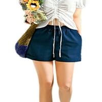 Ženske havajske Mini hlače, široke široke ljetne kratke hlače za plažu s džepovima i elastičnim strukom, kratke