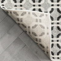 Dobro tkani Moderni geometrijski svijetlosivi meki tepih od e-pošte 7'10 9'10 tepih za dnevnu sobu