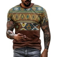 Muške majice muške ljetne modno povremeni okrugli vrat 3D digitalni retro za tiskanje majice kratke rukave vrh