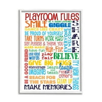 Stupell Industries Rainbow Playroom pravila osmijeh teksture, 30, dizajn Erica Billups