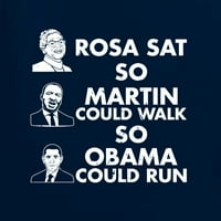 Wild Bobby Rosa Sat Martin hodao je Obama Run Black Pride Unise Graphic Hoodie Twineir, mornarica, mala
