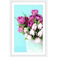 Marmont Hill ružičasti i ljubičasti tulipani Silvije Cook, uokvirena slika.