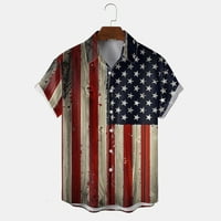 Muške majice ležerna majica s kratkim rukavima s kratkim rukavima s printom američke zastave za Dan neovisnosti