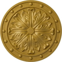Stropni medaljon od 1 do 2 do 1 do 2 s lišćem Akanta Fostera, ručno oslikan duginim zlatom