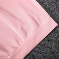 Timegard kapuljače za žene ležerne labave tiskane bluze s dugim rukavima božićni tiskani vrhovi pulovera, ružičasti,