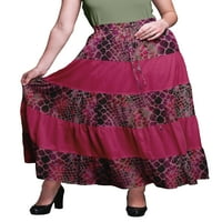 Bimba tiskane maxi suknje žene boemski ciganski stil duga pamučna suknja
